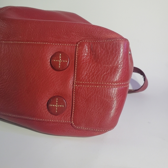 LIZ CLAIBORNE Vintage Liz Claiborne Genuine Red Leather Shoulder Bag 1980's EUC - Picture 11 of 14